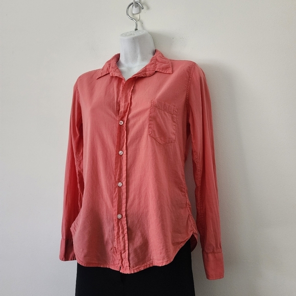 Frank & Eileen Barry Button Up Top In Famous Denim Grapefruit Size XS - Picture 4 of 15
